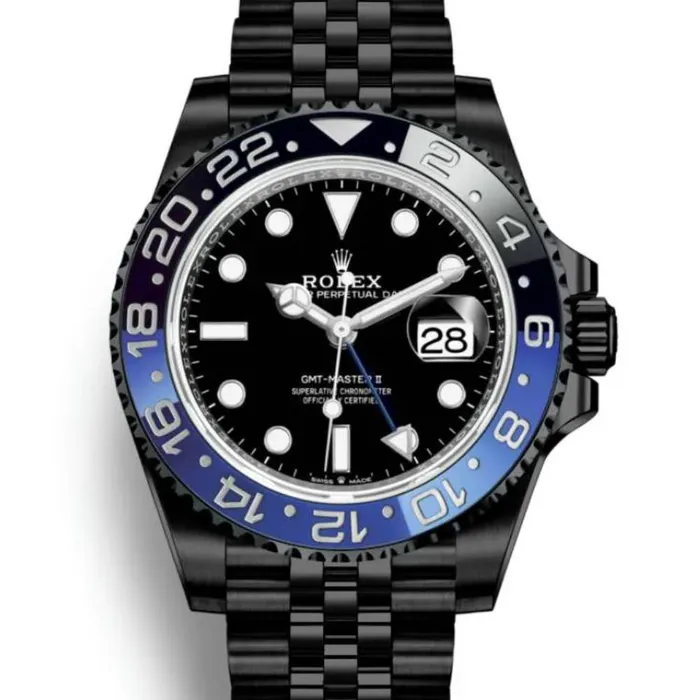 Rolex GMTMaster II Batgirl 40mm Ref 126710blnr0002 Black Dial Blue Black Bezel PVD Stainless Steel Jubilee Bracelet Rolex Bracelets