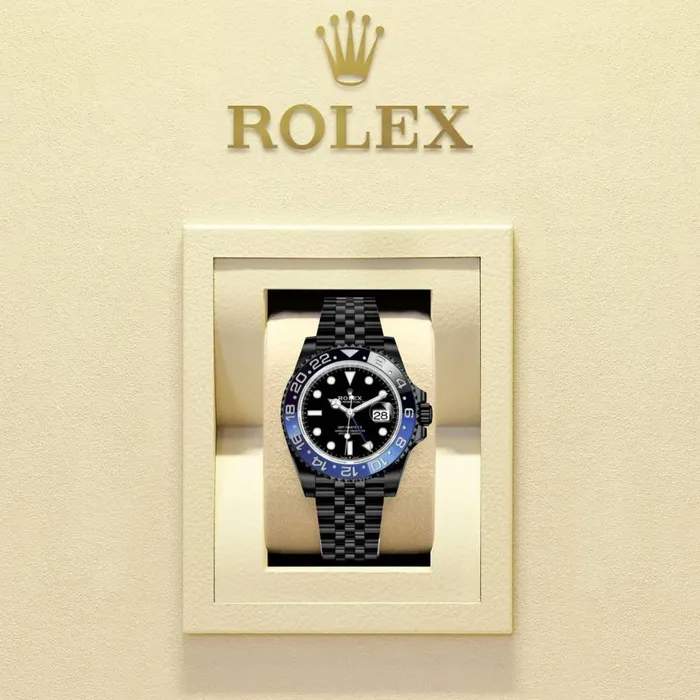 Rolex GMTMaster II Batgirl 40mm Ref 126710blnr0002 Black Dial Blue Black Bezel PVD Stainless Steel Jubilee Bracelet Rolex Bracelets