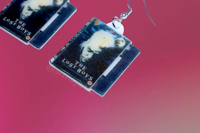 Sam Makes Things Earrings The Lost Boys 1987 Movie VHS style Handmade Earrings