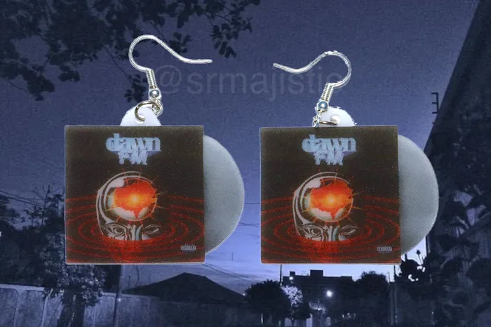 Sam Makes Things Earrings The Weeknd Dawn FM Vinyl Album Handmade Earrings