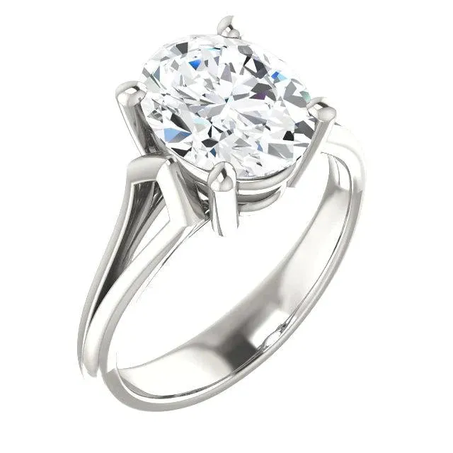 5 Carat Oval Big Natural Earth Mined Diamond Ring GB Rings