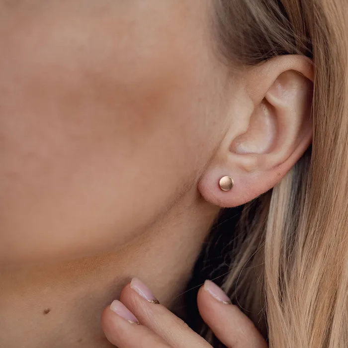 Circle Earrings in Rose Gold Hey Happiness Earrings