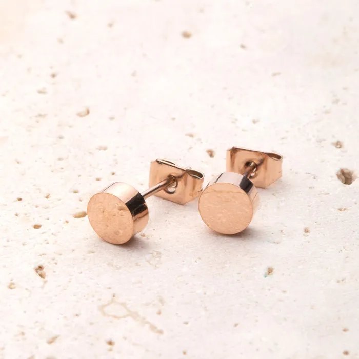 Circle Earrings in Rose Gold Hey Happiness Earrings