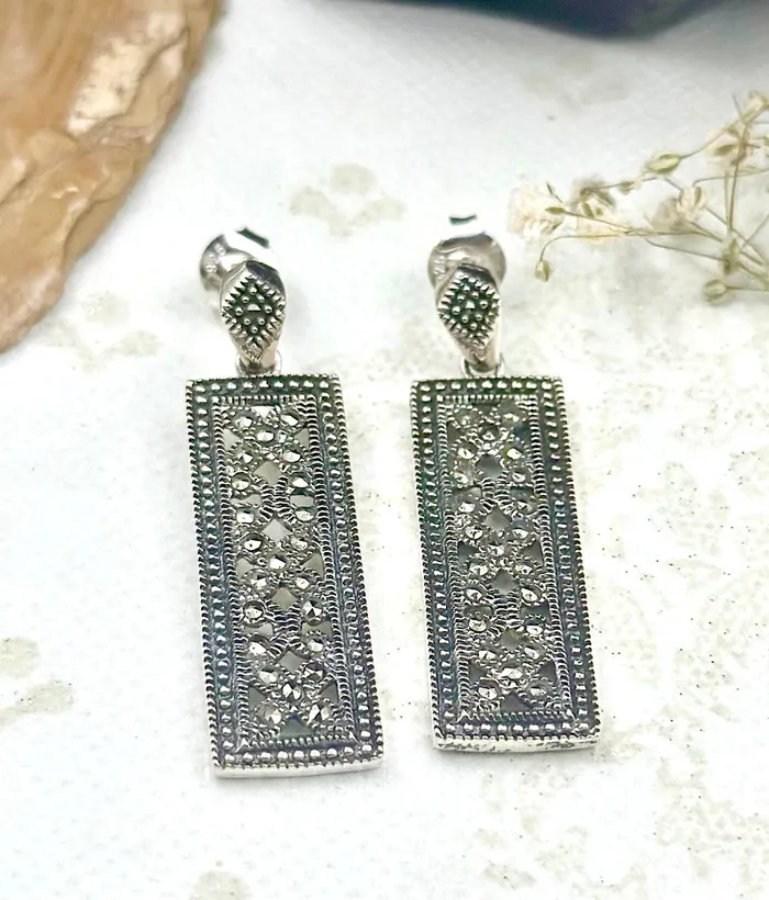 Earrings Marcasite The Silver Marcasite Earrings