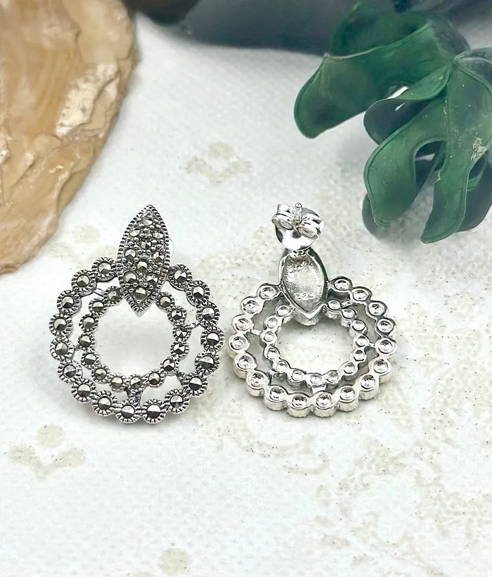 Earrings Marcasite The Silver Marcasite Earrings