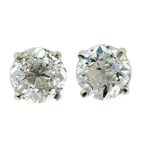 GB Natural Earth Mined Diamond Studs 180 Carats Old Miner Cut Earrings Women Earrings