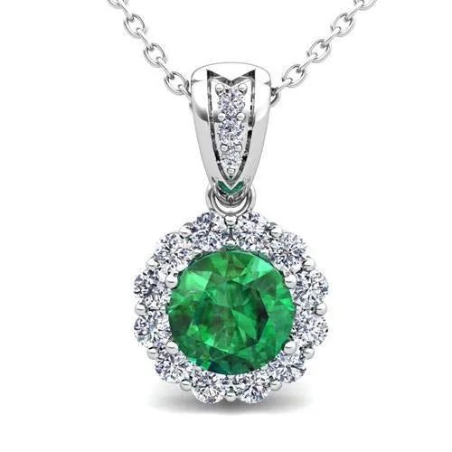 GB Necklaces Colombian Green Emerald Natural Earth Mined Diamond Gemstone Pendant 640 Carats