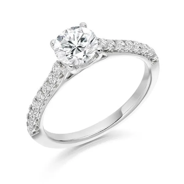 GB Rings Round Cut 195 Carats Prong Set Genuine Natural Earth Mined Diamond Wedding Ring Jewelry New