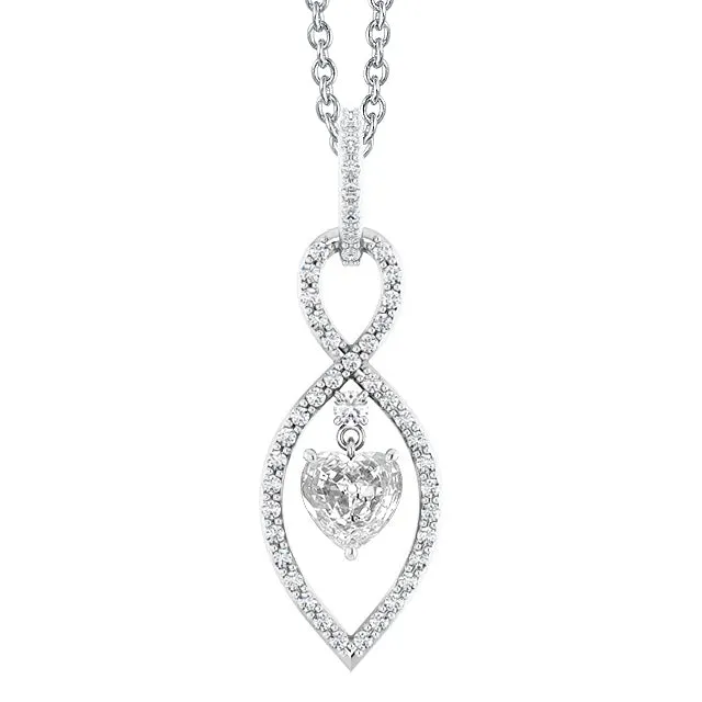 Genuine Natural Earth Mined Diamond Pendant Round Heart Old Miner 250 Carats Prong Set HarryChadEntcom Necklaces