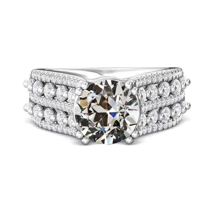 HarryChadEntcom Rings Fancy Natural Earth Mined Diamond Anniversary Ring Old Cut Double Prong Set 850 Carats