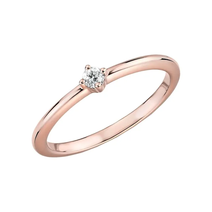 HarryChadEntcom Rings Rose Gold Solitaire Round Cut Ring Old Mine Cut Natural Earth Mined Diamond 1 Carat
