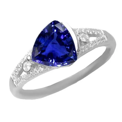HarryChadEntcom Rings Womens Natural Earth Mined Diamond Jewelry Trillion Sapphire Ring 250 Carats Split Shank
