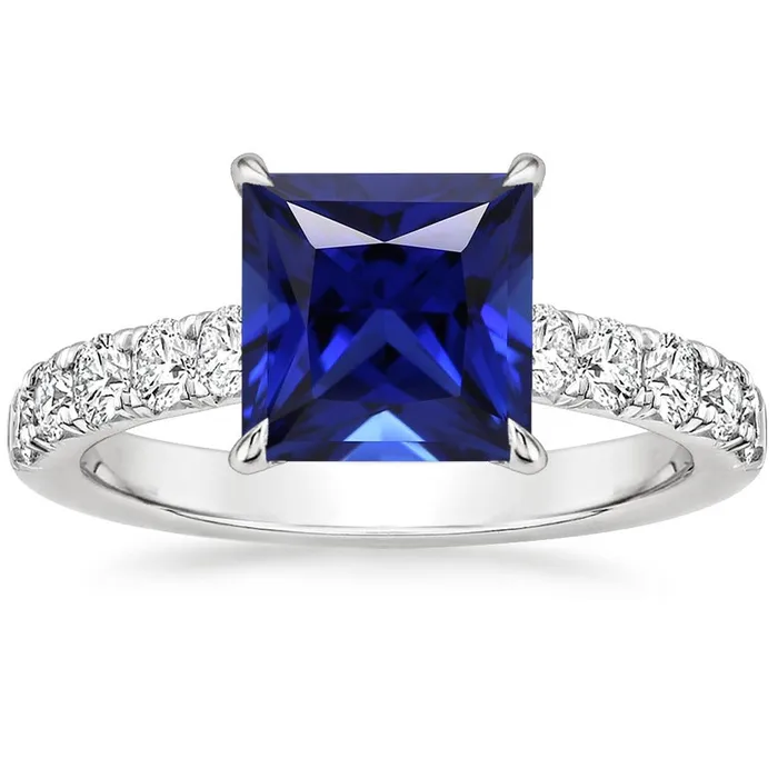HarryChadEntcom Women Gold Natural Earth Mined Diamond Engagement Ring Ceylon Sapphire Center 550 Carats Rings