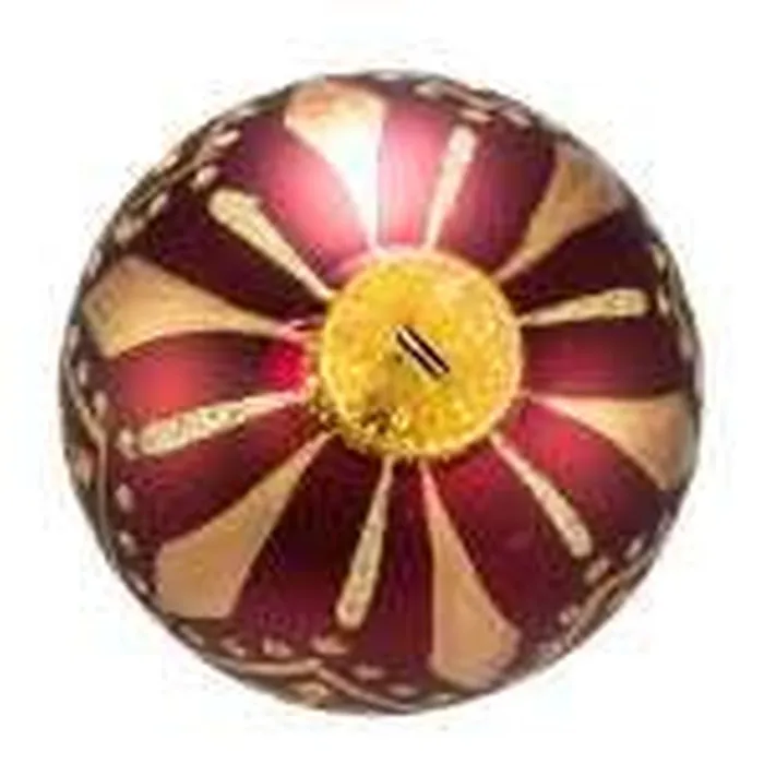 Kurt Adler Kurt Adler 80Mm Burgundy And Gold Patterned Glass 6 Ball Ornaments PreStyled Sets
