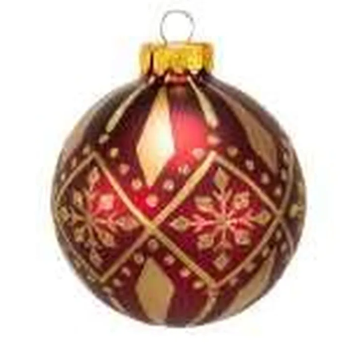 Kurt Adler Kurt Adler 80Mm Burgundy And Gold Patterned Glass 6 Ball Ornaments PreStyled Sets