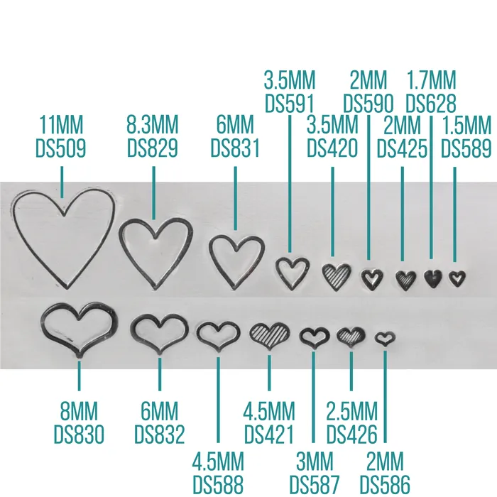 Necklaces DS 14 Tall Heart Metal Design Stamp 15mm Beaducation Original