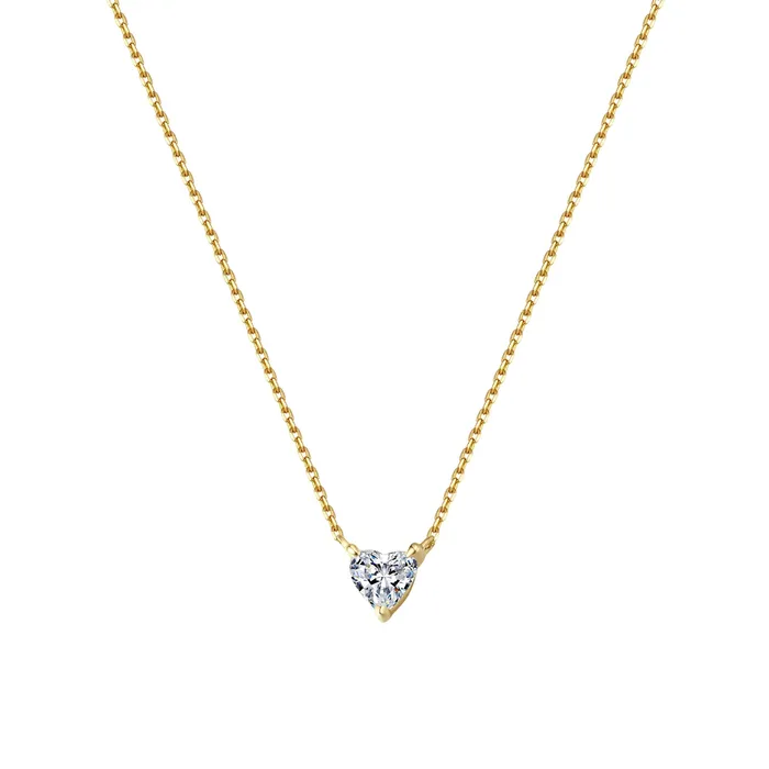Necklaces Hey Happiness Devotion Diamond Heart Pendant Necklace 14K Gold