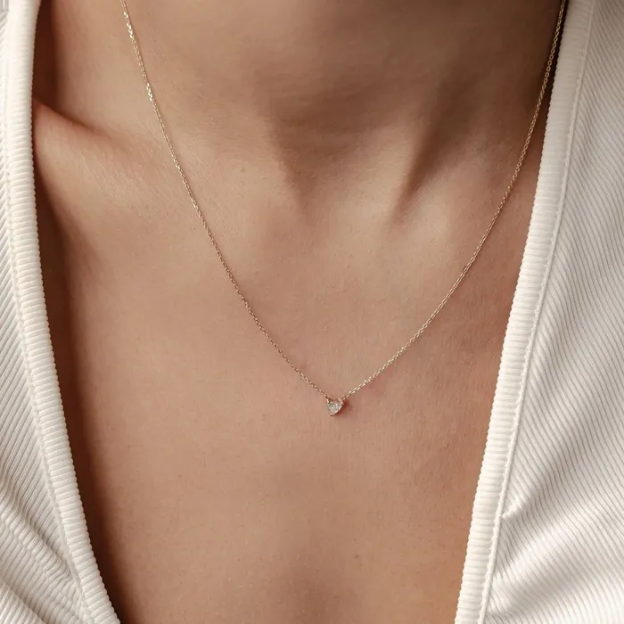 Necklaces Hey Happiness Devotion Diamond Heart Pendant Necklace 14K Gold