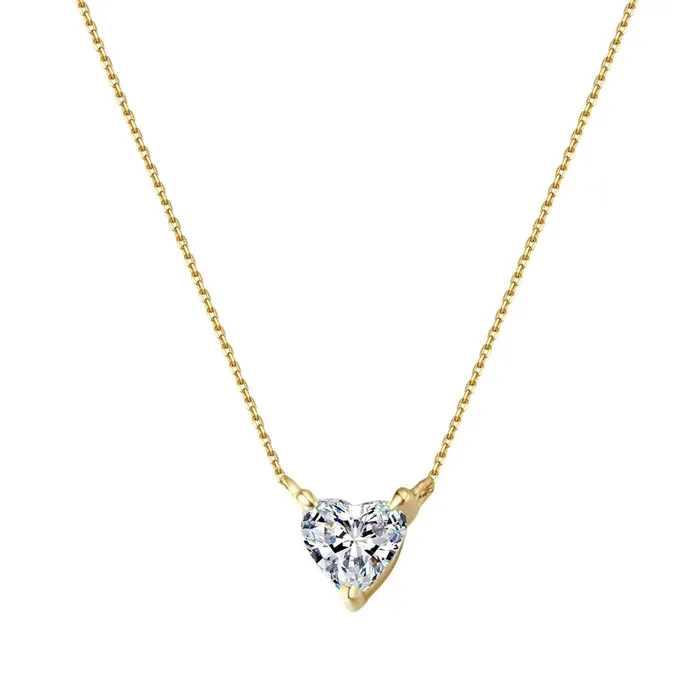 Necklaces Hey Happiness Devotion Diamond Heart Pendant Necklace 14K Gold