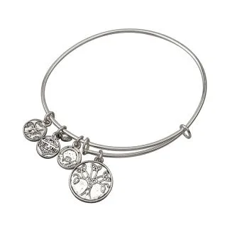 Necklaces Solvar Solvar Silver Tone Tree Of Life Charm Bangle