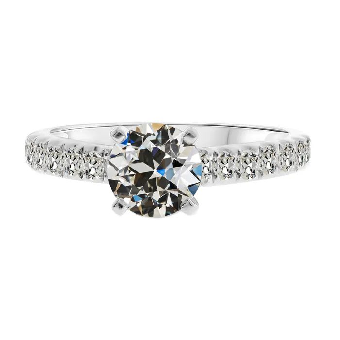 Rings 3 Carats Old Cut Mined Diamond Solitaire With Accent Anniversary Ring HarryChadEntcom
