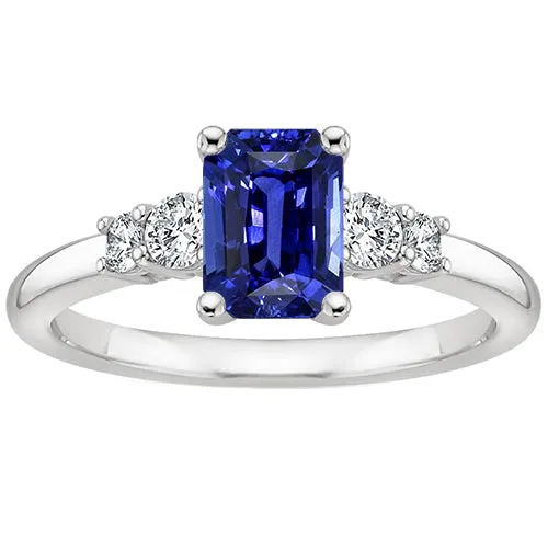 Rings Anniversary Ring 5 Stones Emerald Blue Sapphire Natural Earth Mined Diamond 4 Carats HarryChadEntcom