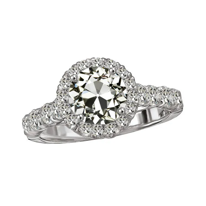 Rings HarryChadEntcom Halo Genuine Natural Earth Mined Diamond Ring Round Old Miner 550 Carats