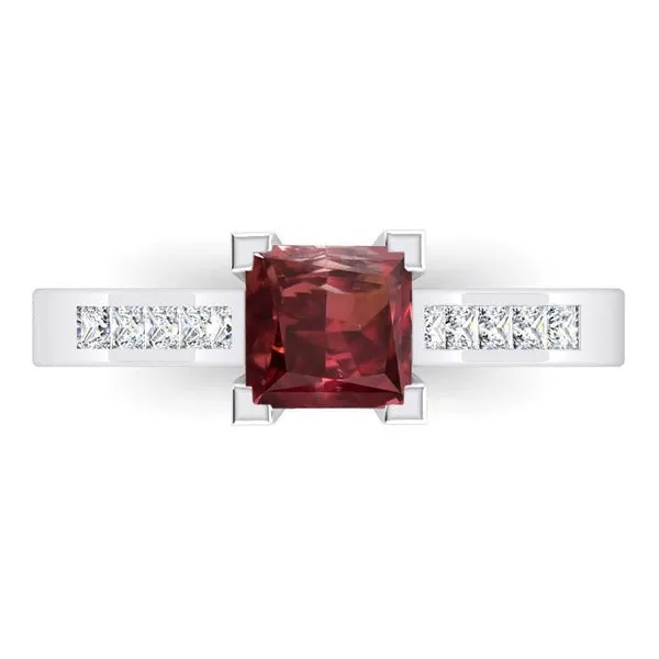 Rings HarryChadEntcom Princess Red Ruby Ring White Gold
