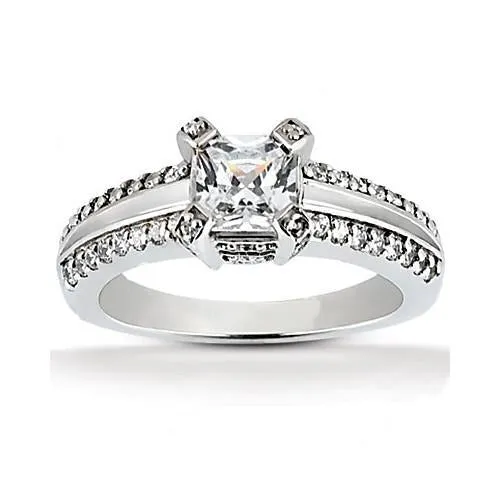 Rings Princess Cut Natural Earth Mined Diamond Solitaire Ring 220 Ct With Accents GB
