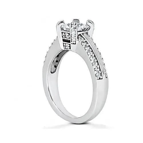 Rings Princess Cut Natural Earth Mined Diamond Solitaire Ring 220 Ct With Accents GB