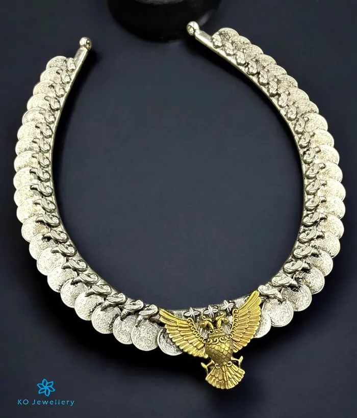 Silversmith The Mithila Silver Gandaberunda Kasumala Necklace 2 tone Necklaces