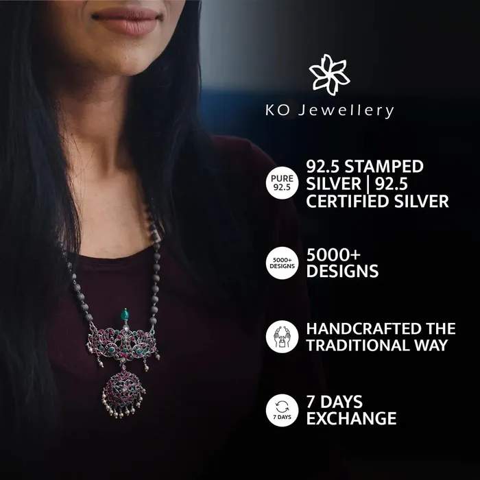 Silversmith The Mithila Silver Gandaberunda Kasumala Necklace 2 tone Necklaces