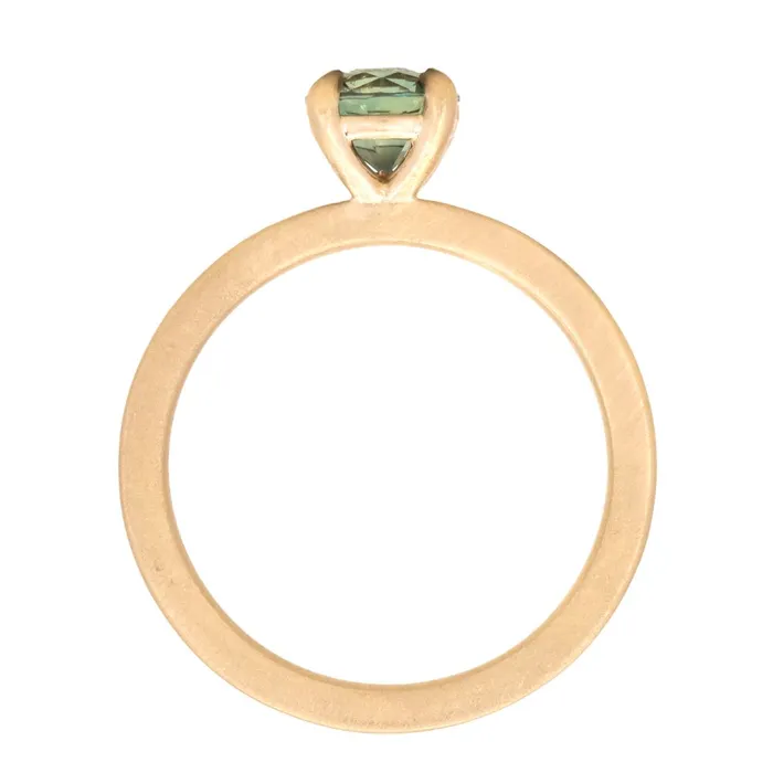 092ct ColorShifting Songean Sapphire Flat Band 4 Prong Solitaire in 18k Yellow Gold Quest Minerals Rings