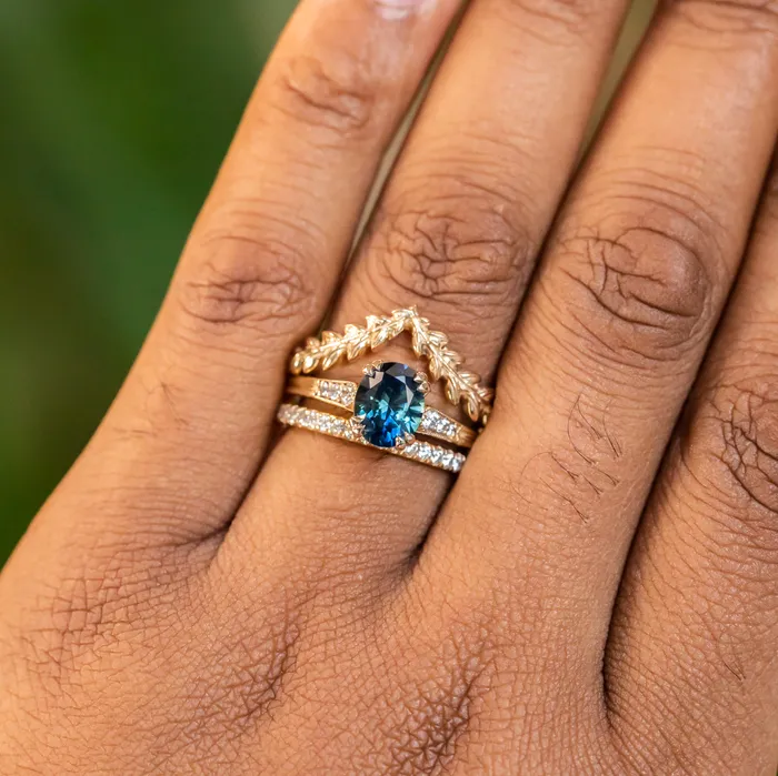 188ct Oval Sapphire Double Prong Vintage Cathedral Ring in 14k Yellow Gold Anueva Jewelry Rings