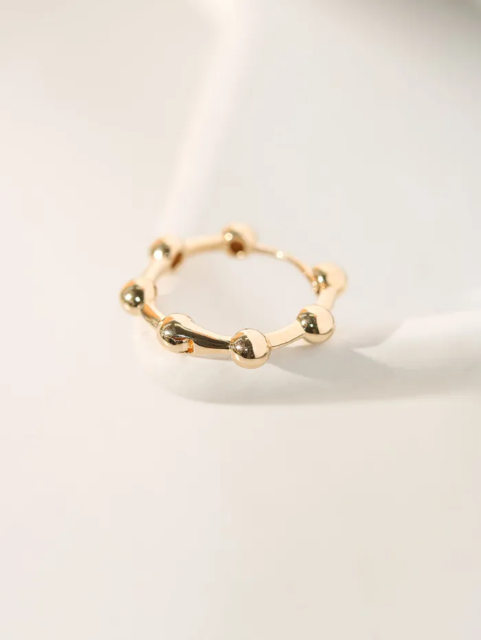 14K 18K Gold Line Balls Cartilage Hoop Earring MinimalBijoux Earrings