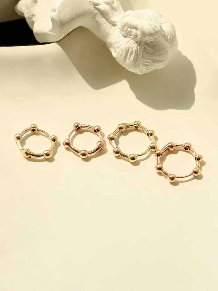 14K 18K Gold Line Balls Cartilage Hoop Earring MinimalBijoux Earrings