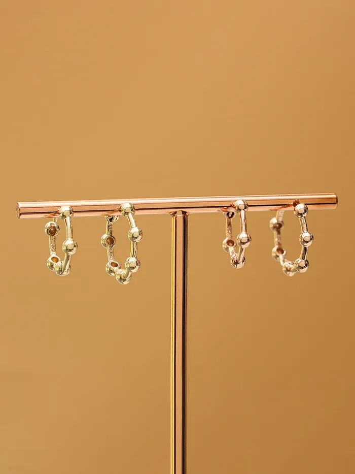 14K 18K Gold Line Balls Cartilage Hoop Earring MinimalBijoux Earrings