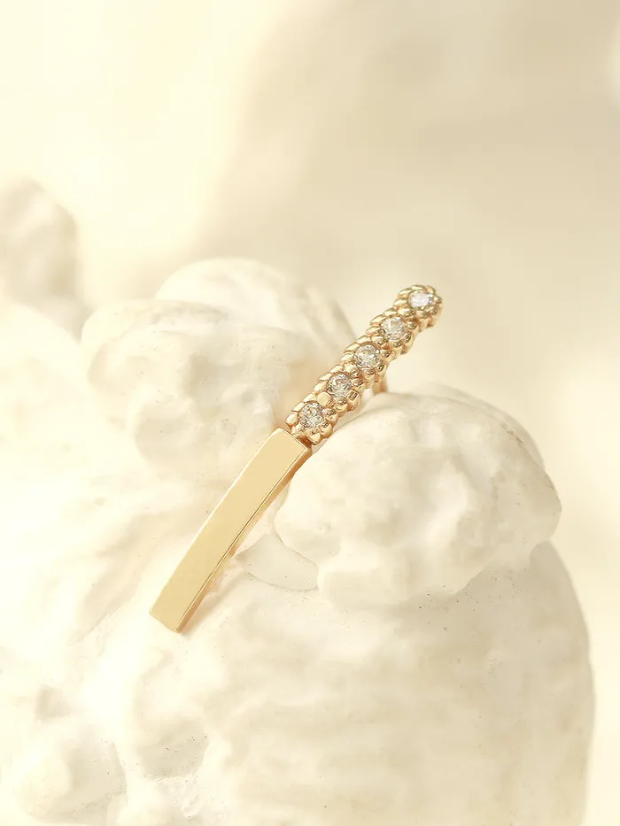 14K Gold Bubble Cubic Long Stick Cartilage Earring 20G18G16G MinimalBijoux Earrings
