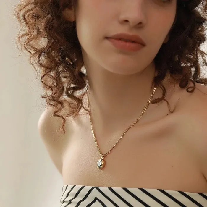 Bezel Solitaire Pendant Necklace Mabel Love Co Necklaces
