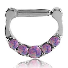 Bracelets Tulsa Body Jewelry Five Opal Stainless Septum Clicker