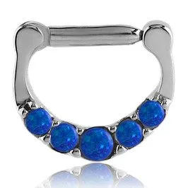 Bracelets Tulsa Body Jewelry Five Opal Stainless Septum Clicker