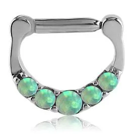 Bracelets Tulsa Body Jewelry Five Opal Stainless Septum Clicker