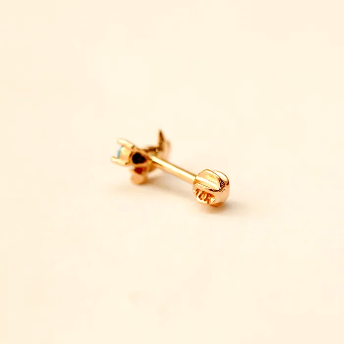 Earrings MinimalBijoux 14K Gold Mini Maple Color CZ Cartilage Earring 18G16G