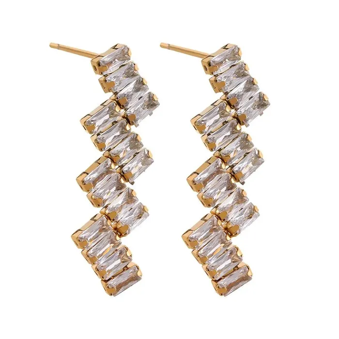 Mabel Love Co Zigzag Rectangle Drop Earrings Earrings