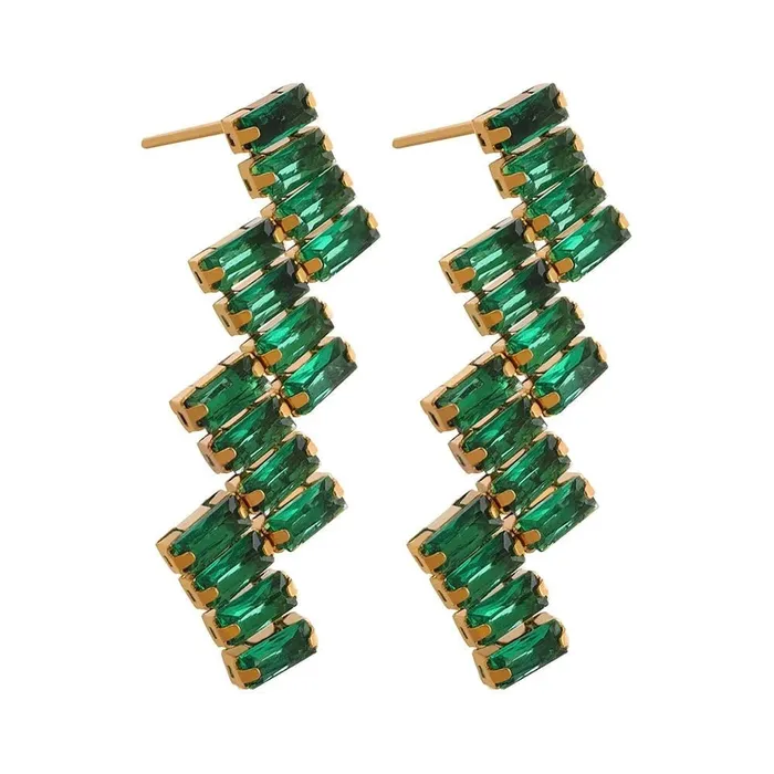 Mabel Love Co Zigzag Rectangle Drop Earrings Earrings