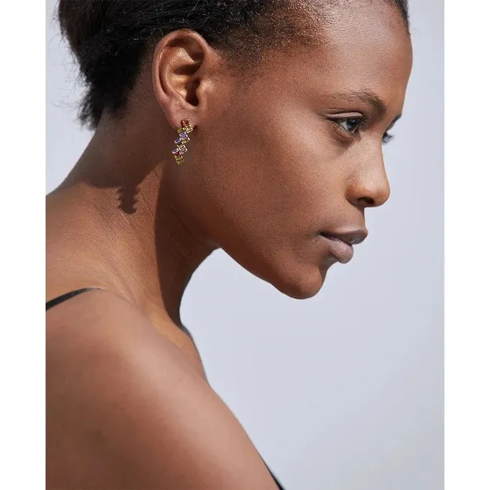 Mabel Love Co Zigzag Rectangle Drop Earrings Earrings