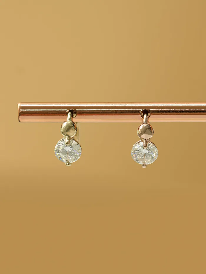 MinimalBijoux 14K 18K Gold Moissanite Mini Ball Cartilage Hoop Earring PreStyled Sets