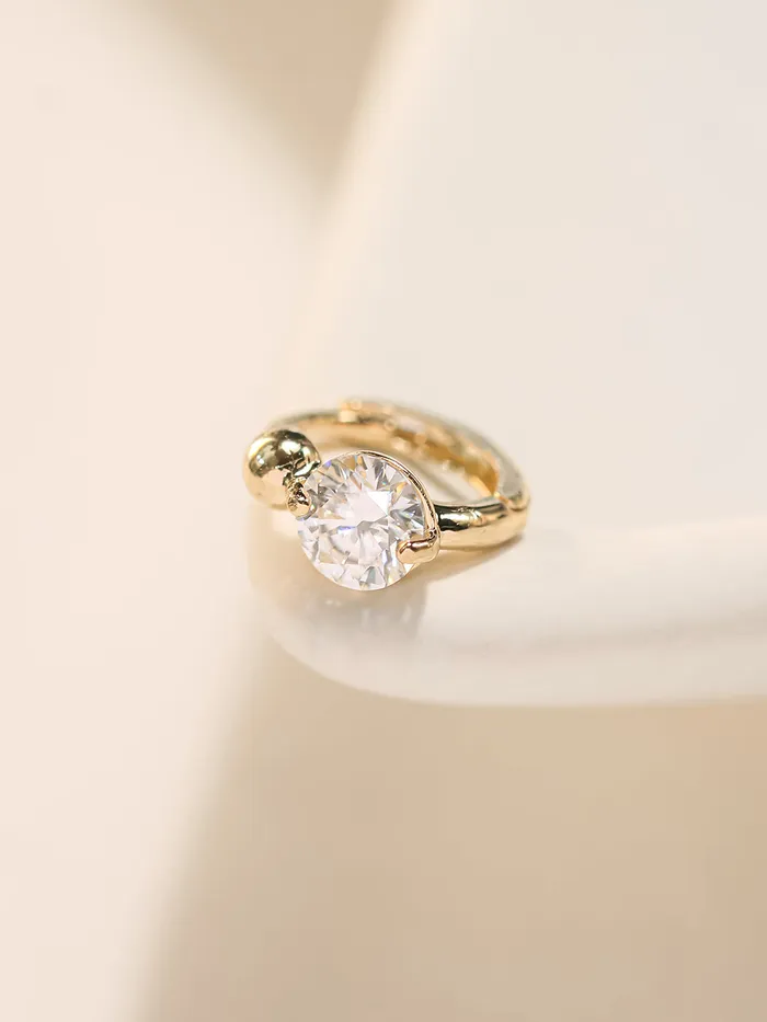 MinimalBijoux 14K 18K Gold Moissanite Mini Ball Cartilage Hoop Earring PreStyled Sets