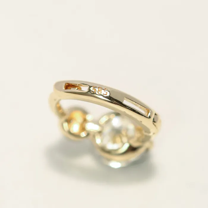 MinimalBijoux 14K 18K Gold Moissanite Mini Ball Cartilage Hoop Earring PreStyled Sets
