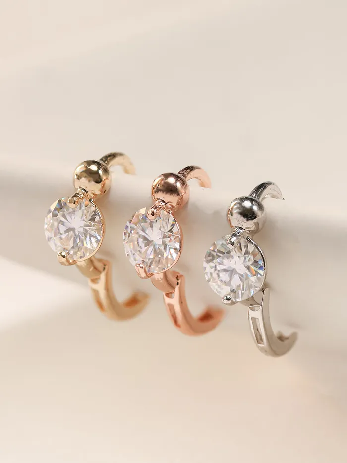 MinimalBijoux 14K 18K Gold Moissanite Mini Ball Cartilage Hoop Earring PreStyled Sets